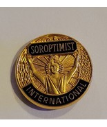 Vintage Soroptimist International Membership Yellow Gold Tone Enamel Pin... - £30.44 GBP