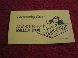 2004 Monopoly Board Game Piece: Advance to GO Community Chest Card - £0.79 GBP