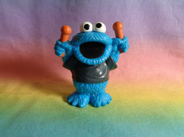 2010 Sesame Street Workshop Cookie Monster Drummer with Drum Sticks Figure - £3.09 GBP