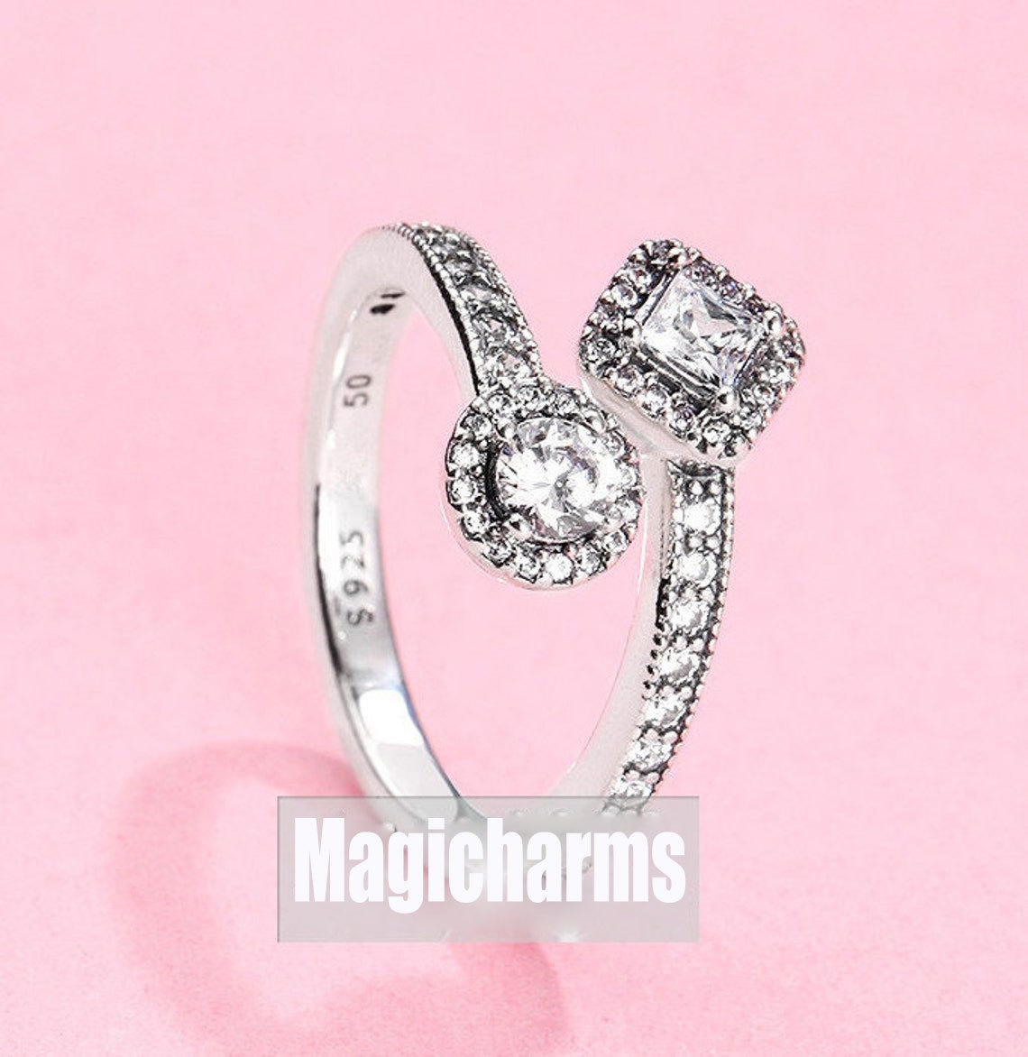 925 Sterling Silver Abstract Elegance with Clear CZ Ring For Women