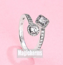 925 Sterling Silver Abstract Elegance with Clear CZ Ring For Women  - $19.66