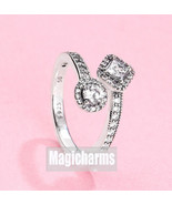 925 Sterling Silver Abstract Elegance with Clear CZ Ring For Women  - $19.66