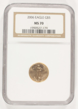 2006 1/10 Oz. G$5 Gold American Eagle Graded by NGC as MS70 - $346.50