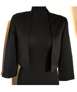 Vintage Monsoon Black Satin Bolero Jacket for Women Shrug Gothic Evening... - $24.98