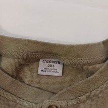 Carhartt Textured Knit T-Shirt Mens 2XL Long Sleeve Henley Cotton Brown K200 LDN image 4