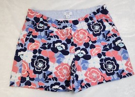 Crown &amp; Ivy Women’s Shorts Size 4 Caroline 5 Inch Inseam Pink Blue White Floral - £7.58 GBP