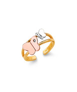 14K Tri-Color Gold Butterfly Toe Ring - $410.28 CAD
