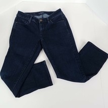 Ann Taylor Loft Jeans Womens 0 Curvy Kick Crop Blue Dark Wash Denim Stretch - £14.01 GBP