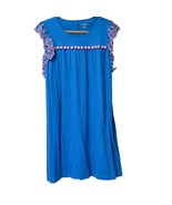 Lilly Pulitzer Blue Flair Sleeveless Dress XL With Pink Embroidery &amp; Pom... - $100.99 CAD