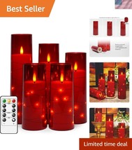 Romantic Matte Red Flameless LED Candles - Timer &amp; Safety Features Included - $33.50