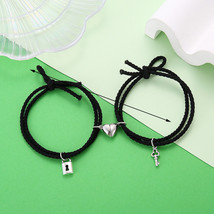 2pcs Magnetic Heart Attraction Couple Bracelets for Lover Bracelets Distance Rel - £10.86 GBP