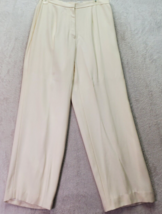 Kasper Dress Pants Womens Petite 10 Cream Pleated Rayon Flat Front Straight Leg - £14.50 GBP