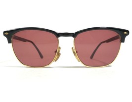 Vintage Vogue Sunglasses ANDREW W44 Black Gold Square with Red Lenses 54-20-135 - £54.86 GBP