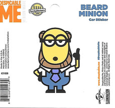 Despicable Me Beard Minion Figure Peel Off Car Sticker Decal NEW UNUSED - £2.40 GBP