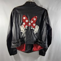 Torrid Sz 1 Disney Minnie Mouse Bow Patch Faux Leather Biker Bomber Jacket - £26.16 GBP