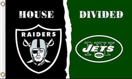 Las Vegas Raiders and New York Jets 3x5ft Divided Flag, Machido flag - £13.42 GBP