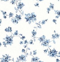 Chesapeake 3115-24481 Cyrus Festive Floral Wallpaper, Blue - $67.99