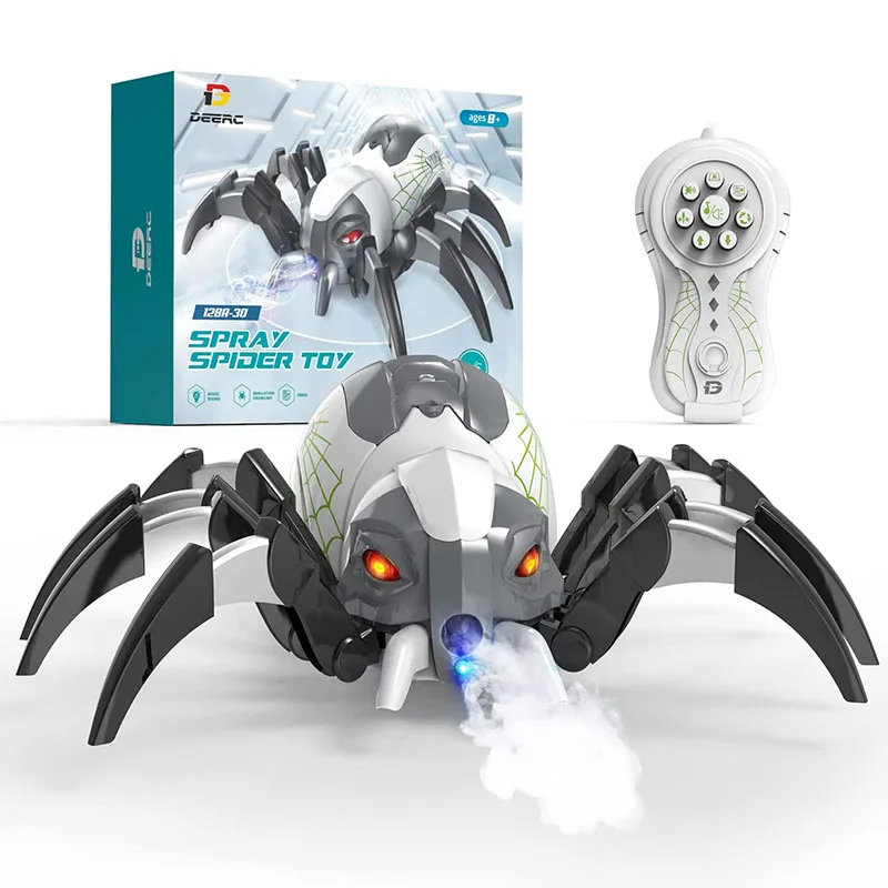 pet robot Simulation Electric Remote Control Spray Spider Light Music Animal - £34.84 GBP