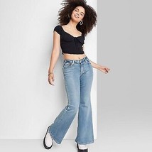 Women&#39;s High-Rise Flare Jeans - Wild Fable Medium Wash 0 - £18.86 GBP