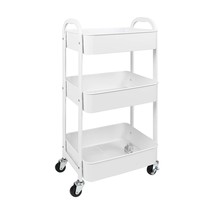 3-Tier Rolling Utility Cart With Caster Wheels,Easy Assembly, For Kitchen, Bathr - £53.76 GBP