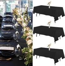 Rectangle Tablecloth 3 Pack 60 102 Inch 100 Polyester Black Table Cloth ... - $42.93