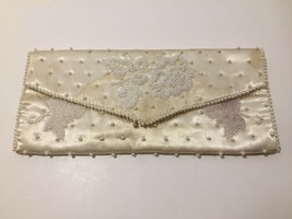 Vintage Ladies Ivory White Beaded Wedding Special Occasion Purse Clutch - £7.64 GBP
