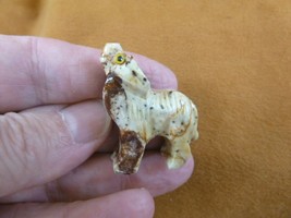 (Y-WOL-17) tan red WOLF coyote wild dog carving SOAPSTONE stone PERU FIG... - $8.59
