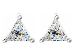 Triangle Natural Mined Diamond Studs 14k White Gold (0.96 Ct I Vs2 Clarity) - £1,824.37 GBP