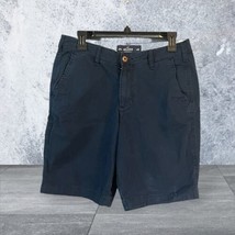 Hollister Men&#39;s Beach Prep Fit Flat Front Shorts Size 30 Blue Khaki  Chi... - £13.54 GBP