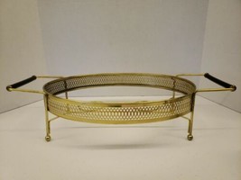 VTG Candle Warmer Gold Metal Handled Trivet For Baking Dish- Fits Pyrex 815, 15&quot; - £9.80 GBP