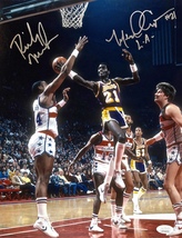 MICHAEL COOPER &amp; RICK MAHORN Autographed SIGNED 11X14 PHOTO LAKERS BULLE... - £70.69 GBP