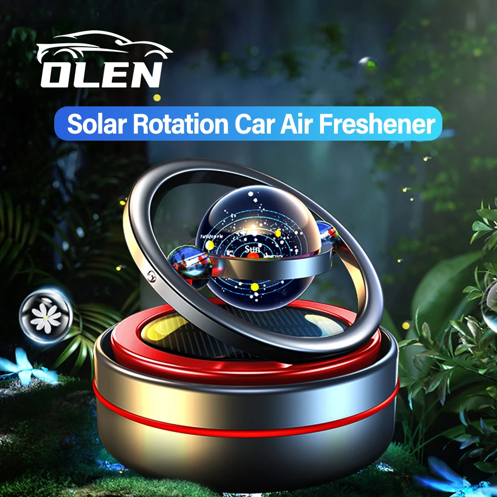 Solar Car Air Freshener Rotating Aromatherapy Diffusing Accessories Inte... - £8.39 GBP+