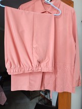 Woman&#39;s Erika 2 Piece Coral Pant Outfit Size: Top L, Pants PL - $17.56