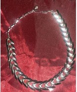 Vintage Coro Silver Tone Chevron Link Choker Necklace - $5.15