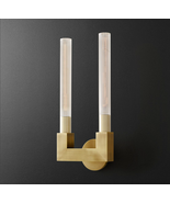 Cannele Double Sconce E27 Wall Light Glass Lighting Fixture - $291.35 CAD