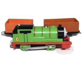 Mattel Percy 2013 Thomas &amp; Friends Train Engine &amp; Box Car Tested and Works! - £10.14 GBP