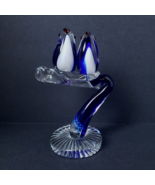 Hand-Blown Art Glass Birds Sitting On A Branch Paperweight Figurine Coba... - $44.27 CAD