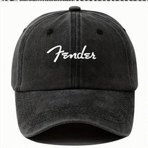 Fender retro men&#39;s cap black adjustable back fits all - new - £8.01 GBP