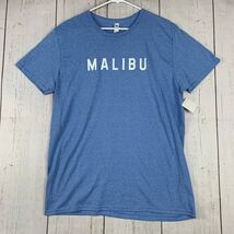 Malibu California T Shirt Top Surf Fruit of the Loom Large  Blue New Men - $12.39 CAD