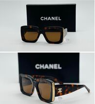 Chanel CH5435 Tortoise Rectangle Sunglasses Brown Gradient Lens - New - $284.20
