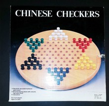 Chinese Checkers Game wooden game board and wooden pieces in Original Box - £15.97 GBP