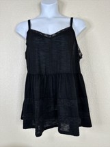 NWT Torrid Womens Plus Size 4 (4X) Black Lace Trim Tier Tank Adjustable Strap - £20.14 GBP