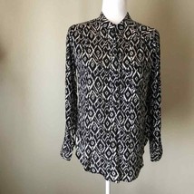 Renee C for Stitch Fix Eugene Print Long Sleeve Button Down Blouse Top NWT - £15.23 GBP