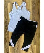Lot 2 Avia  Size L Capri Black Leggings + Light Purple Activewear Razorb... - $31.20 CAD
