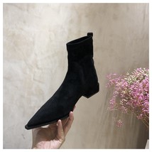 Ed toe women sock boots spring autumn stretch booties casual flat heel shoe soft female thumb200