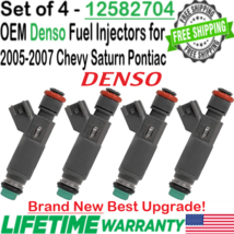 NEW Genuine Denso 4Pcs Best Upgrade Fuel Injectors for 2007 Pontiac G5 2.2L I4 - £196.94 GBP