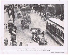 Print Automotive Manufacturers Association 1910 Trolley Cars Horse Buggy... - $4.94