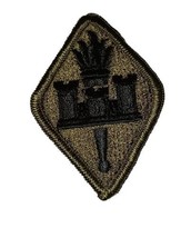 Patch US Army military Torch Engineer Castle embroidered Subdued Black OD Green - £6.25 GBP