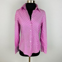 Express Design Studio Womens 8 Classic Fit 2 Ply Cotton Pink Check Print Shirt - $17.59
