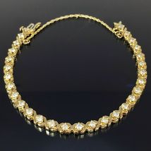 14k Yellow Gold Over XO Diamond Tennis Bracelet 7Ct Valentine Gift - £122.96 GBP